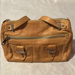 Marc Jacobs Yellow Leather Handbag with Buckle Accents